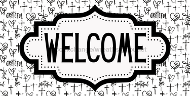 Religious Welcome Sign, Crosses Sign, DCO-01256, Sign For Wreath, 6x12